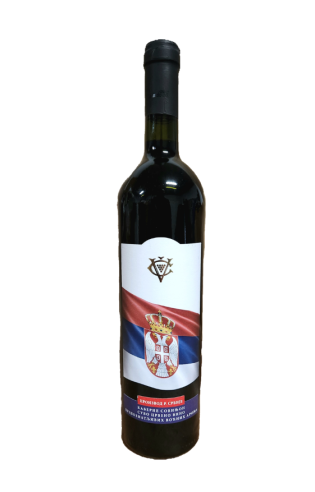 Vino Tinto "GROF LEDERER" "Coka"  13% - 0.75L Una serie especial con bandera Serbia